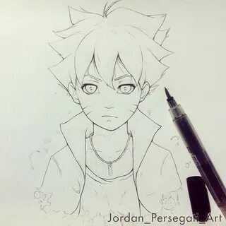 Here's the line work for a Boruto drawing I started a while 