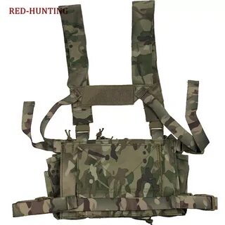 Multicam Tactical Molle Vest Ammo Chest Rig Removable Huntin