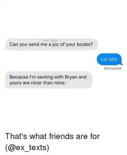 Texts Can You Send Me a Pic of Your Boobs? Lol Why Delivered