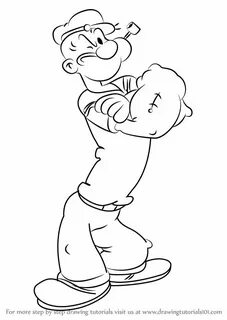 How to Draw Popeye from Popeye the Sailor - DrawingTutorials