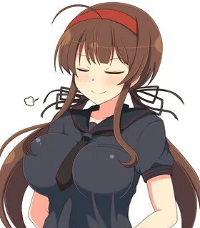 Safebooru - 1girl ahoge black serafuku blush breasts brown h