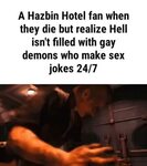 A Hazbin Hotel fan when they die but realize Hell isn't ﬁlle