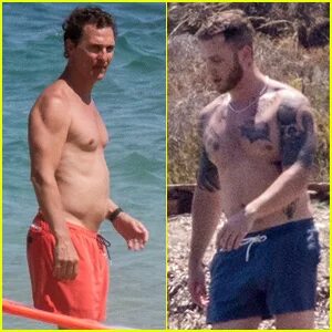 Matthew McConaughey & Chet Hanks Go Shirtless at the Beach i