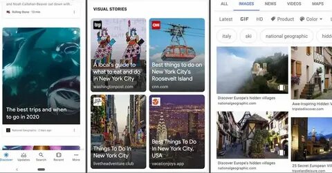 Google met en avant les Web Stories dans son application mob