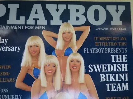 Vintage Playboy Magazine January 1992 Swedish Bikini Team Etsy.