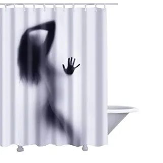 Soft Touch Waterproof Polyester Decorative Bathroom Curtain 