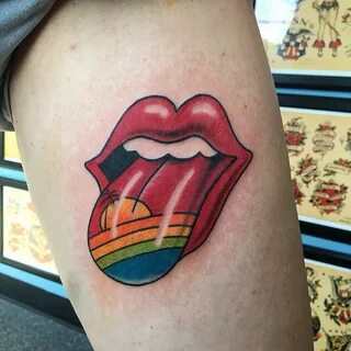 Rolling Stones tattoo by Candeeo Stone tattoo, Rolling stone