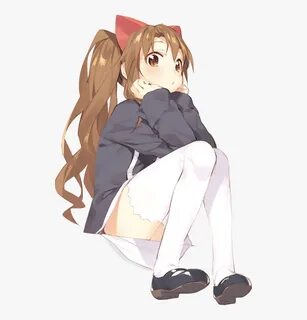 Anime Girl Sitting Png, Transparent Png - kindpng