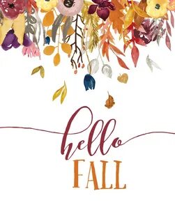 Free Hello Fall Printable Fall watercolor, Fall wallpaper, H