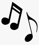 Music Notes Black And White Free Music Note Clip Art - Trans