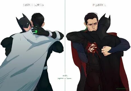 Justice Lords & Injustice versions of Superbat Batman y supe