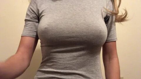 Squizing boobs in shirt