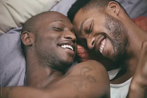 Black Gay Male Couple At Home In Bed porJoselito Briones