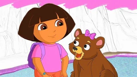 Coloring Dora and cute little bear Dora the Explorer Magic C