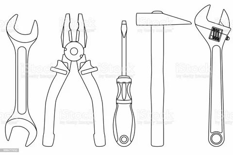 Industrial Tools Kit Spanner Pliers Screwdriver Hammer Adjus