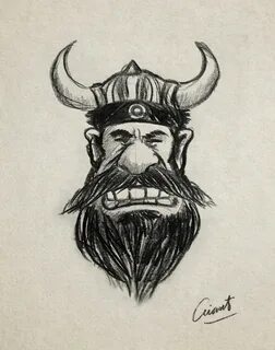 viking angry face portrait drawing Drawings, Portrait drawin