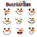 Snowman Faces Clip Art Set - Daily Art Hub - Free Clip Art E
