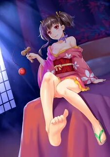 Wallpaper : illustration, anime girls, cleavage, feet, no br