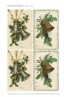 Vintage Bell Gift Tags Free Printable in 2021 Christmas gift