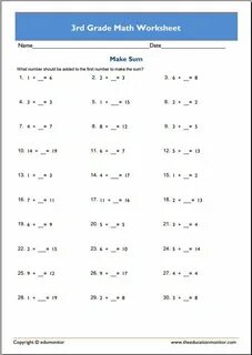 Math 3rd Grade Worksheets Free - Worksheet Live