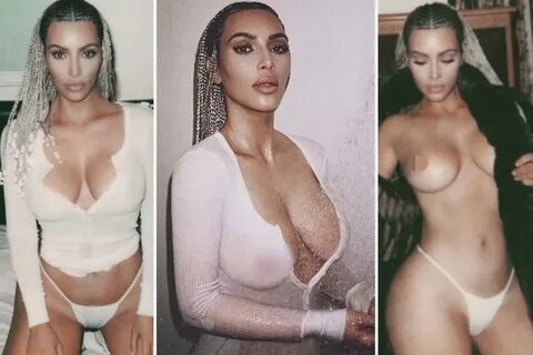 Kim Kardashian goes topless and bares her breasts in another