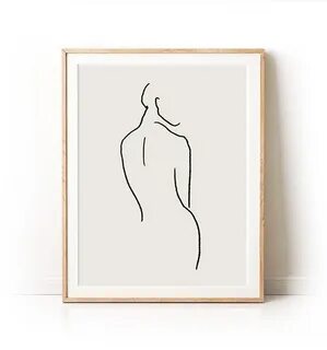 Woman Body Line Art one line print Female Nude Art Print Ets