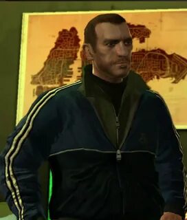 Grant Theft Auto IV Bomber Niko Bellic Blue Jacket