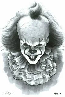 Pennywise by ByronWinton on DeviantArt Scary drawings, Horro