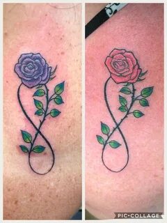 Best Friends matching infinity rose tattoo.