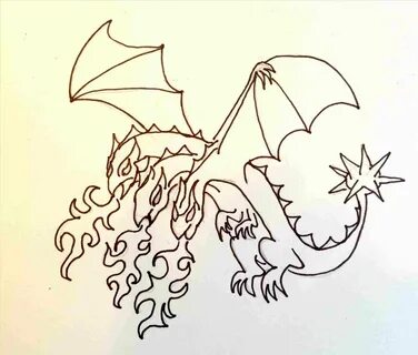 Simple Fire Breathing Dragon Drawing at GetDrawings Free dow