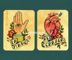 Tarot Tattoos (especially "el corazon"). Mexican art decor, 