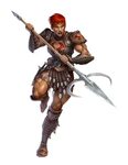 Female Human Barbarian Fighter - Pathfinder PFRPG DND D&D 3.