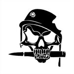 Car Covers 14.8*15CM Army Skull Bullet In Military Helmet Wi