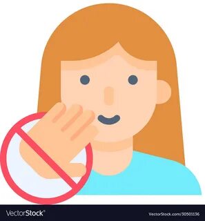 Do not touch your face flat style icon Royalty Free Vector