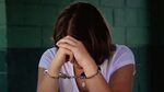 Depressed Female Handcuffed. : vidéo de stock (100 % libre d
