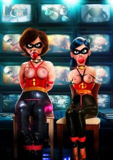 Xbooru - ball gag bondage breasts helen parr the incredibles
