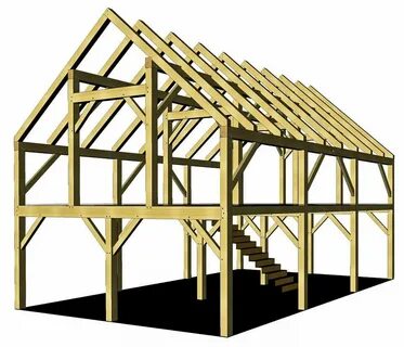 24x36 Heavy Timber Barn Plan - Timber Frame HQ