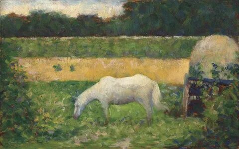 Georges Seurat (1859-1891) Paysage avec cheval late 19th Cen
