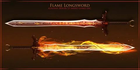 Flaming sword, Fantasy sword, Weapon concept art