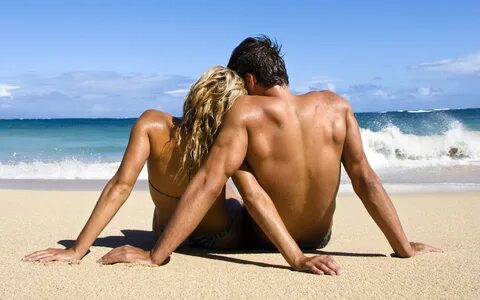 Скачать обои пляж море девушка любовь пара мужчина, 1920x120