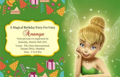 Tinkerbell Birthday Invitation Cards