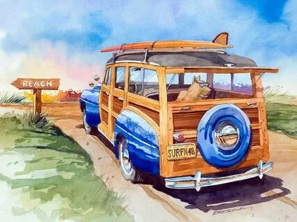 Pin by Surf City Garage on WOODIES! Woodies, Beach watercolo