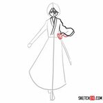 How to draw Rukia Kuchiki full growth Bleach - Sketchok easy