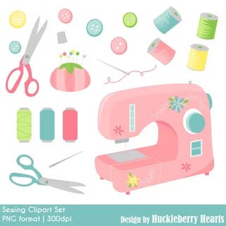 Sewing Clipart - Huckleberry Hearts