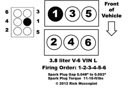 3.8 liter V6 Chrysler firing order - Ricks Free Auto Repair 