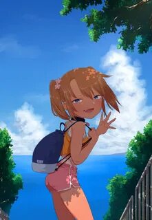 Safebooru - 1girl absurdres backpack bag blue eyes blush bro