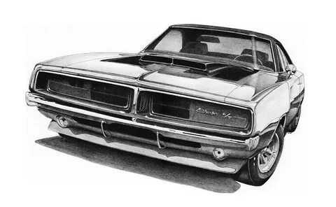 1969 Dodge Charger R/T Drawing by Nick Toth Pixels