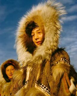 An Inuit woman who won the Miss Arctic Circle 1955 title dis