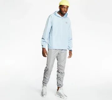 LIFE IS PORNO Windbreaker Jacket Baby Blue - buy at the pric