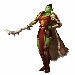 Female Half-Orc Fighter Guard - Pathfinder 2E PFRPG DND D&D 